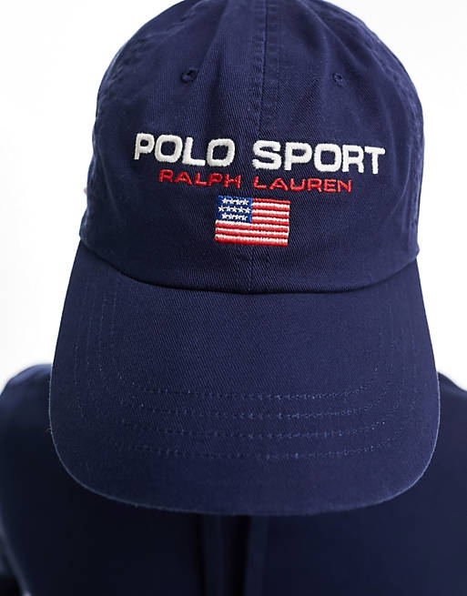 Polo Ralph Lauren Sport Capsule logo twill baseball cap in navy | ASOS