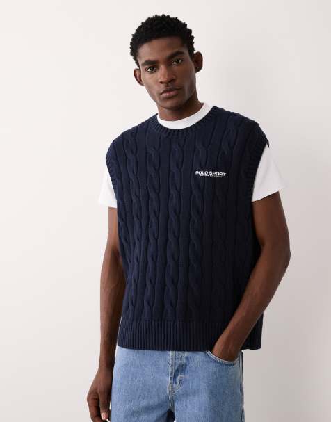 Polo Ralph Lauren – Sport Capsule – Marinblå, stickad väst med logga - view 1