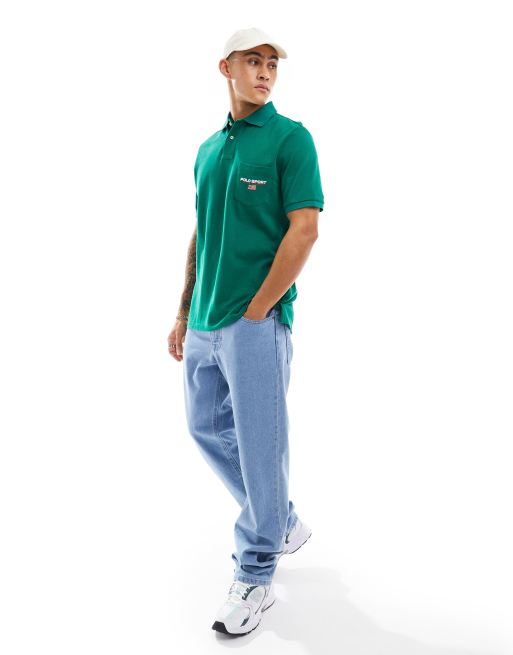 Polo Ralph Lauren - Sport Capsule - Polo classique oversize avec écusson à logo - Vert foncé