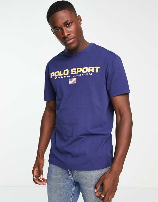 Polo Ralph Lauren Sport capsule retro logo t shirt classic fit in dark blue