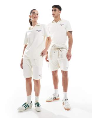Polo Ralph Lauren - Sport Capsule - Short d'ensemble en tissu éponge léger avec petit logo - Crème-Blanc
