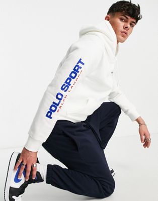 Polo Ralph Lauren Sport capsule sleeve logo hoodie in white CO-ORD