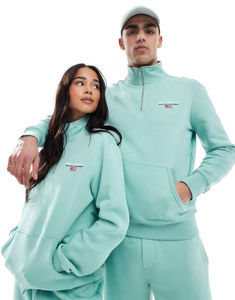 Polo Ralph Lauren - Sport Capsule - Sweat unisexe d'ensemble à col zippé avec petit logo sur le devant - Vert clair - view 1