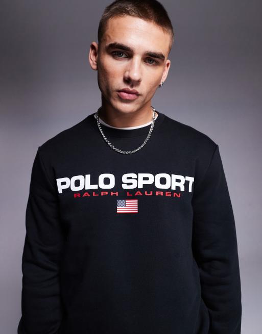 Polo Ralph Lauren - Sport Capsule - Sweatshirt met ronde hals en logo in zwart