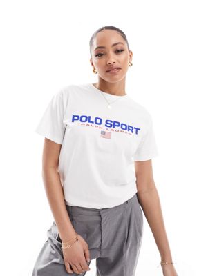 Polo Ralph Lauren Sport Capsule t-shirt with chest logo in white - ASOS Price Checker