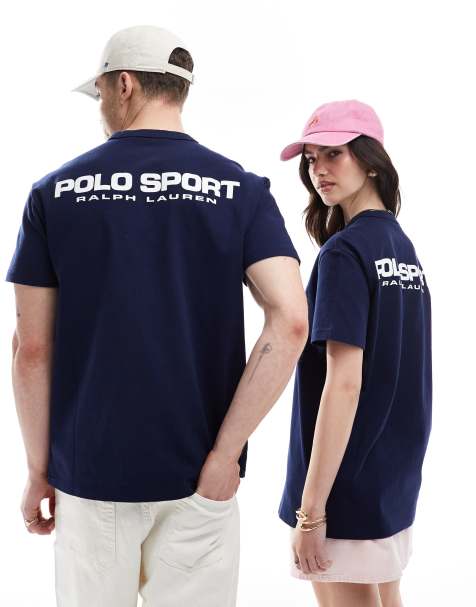 Polo Ralph Lauren - Sport Capsule - T-shirt unisex pesante blu navy con stampa del logo sul davanti e sul retro - view 1