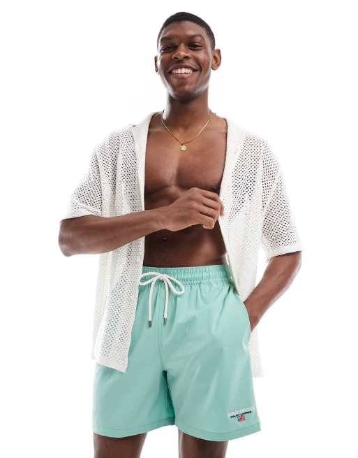 Polo Ralph Lauren – Sport Capsule Traveler – Badeshorts in Hellgrün mit kleinem Logo