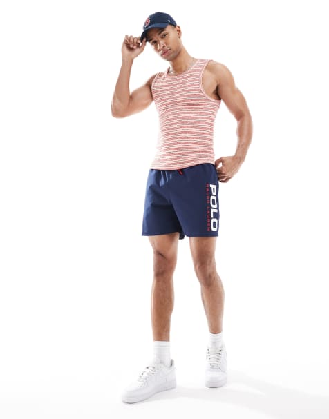 Polo Ralph Lauren – Sport Capsule Traveler – Granatowe szorty kąpielowe z logo - view 1