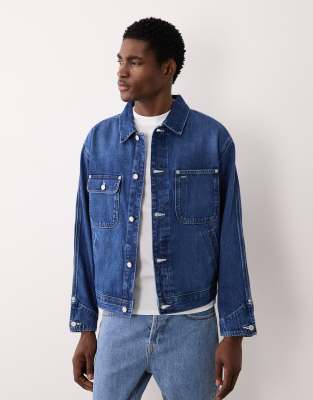 Polo - Sport Capsule - Trucker-Jeansjacke in Blau mit Flaggenlogo Blau M