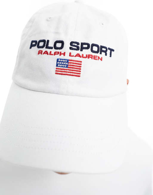 Polo Ralph Lauren – Sport Capsule – Twill-Baseballkappe in Weiß mit Logo, 3 von 4