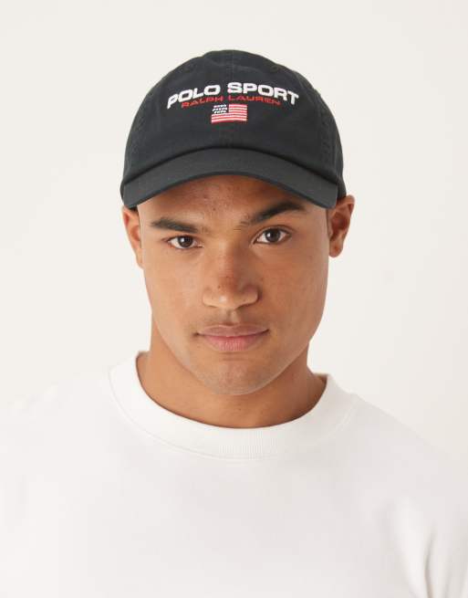 Polo Ralph Lauren - Sport Capsule - Uniseks baseballpet van keperstof met logo in zwart