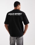 [Polo Ralph Lauren] Polo Ralph Lauren Sport capsule unisex flag logo back relaxed fit print t-shirt in black L black