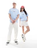 [Polo Ralph Lauren] Polo Ralph Lauren Sport capsule unisex large chest flag logo t-shirt classic oversized fit in light blue S Light Blue