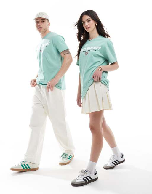 Polo Ralph Lauren Sport capsule unisex large chest flag logo t-shirt classic oversized fit in light green, 4 of 4