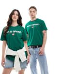 [Polo Ralph Lauren] Polo Ralph Lauren Sport capsule unisex large chest flag logo t-shirt classic oversized fit in mid green S Mid Green