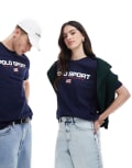 [Polo Ralph Lauren] Polo Ralph Lauren Sport capsule unisex large chest flag logo t-shirt classic oversized fit in navy XS navy