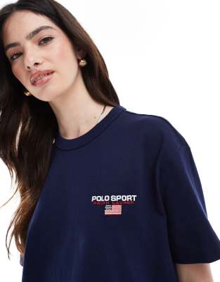Polo Ralph Lauren Sport Capsule Unisex Small Chest Logo Heavyweight T-shirt In Blue