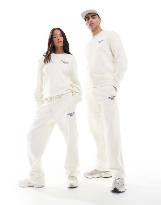 Polo Ralph Lauren Sport capsule unisex small chest logo sweatshirt in cream (part of a set)
