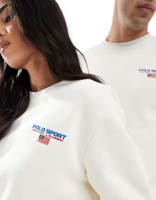 Polo Ralph Lauren Sport capsule unisex small chest logo sweatshirt in cream (part of a set)