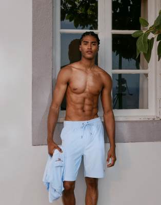 Polo Ralph Lauren Sport Capsule Unisex Small Logo Lightweight Cotton Terrycloth Shorts In Blue