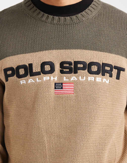 Polo Ralph Lauren Sport flag logo colourblock heavyweight