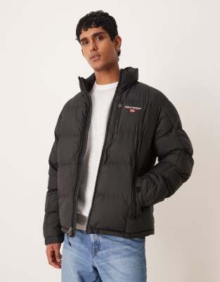 Polo Ralph Lauren Sport flag logo insulated quilted puffer bomber in black