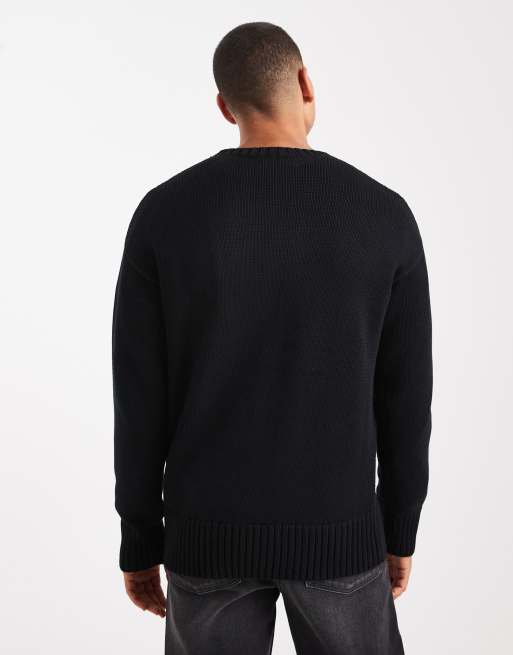 Polo Ralph Lauren Sport flag logo sweatshirt in black, 3 of 5