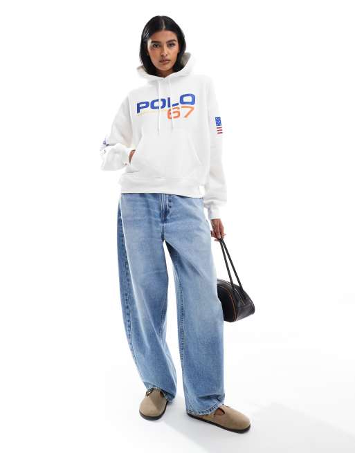 Polo Ralph Lauren – Sport – Kapuzenpullover in Weiß mit Print, 2 von 4