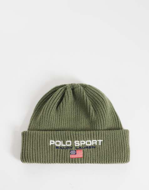Polo Ralph Lauren sport logo beanie in khaki - view 1