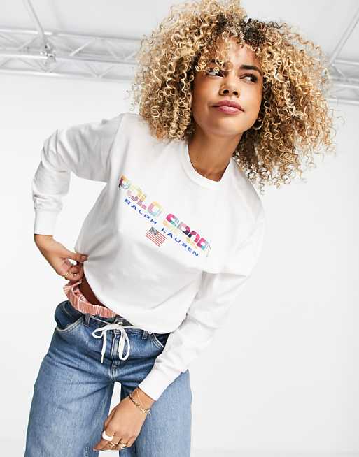 Polo Ralph Lauren Sport logo sweatshirt in white ASOS Polo Ralph Lauren Sport logo sweatshirt in white ASOS