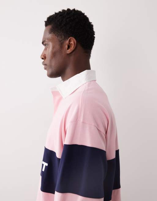 Polo Ralph Lauren - Sport - Polo style rugby oversize à empiècement avec logo drapeau devant - Rose, 4 de 5