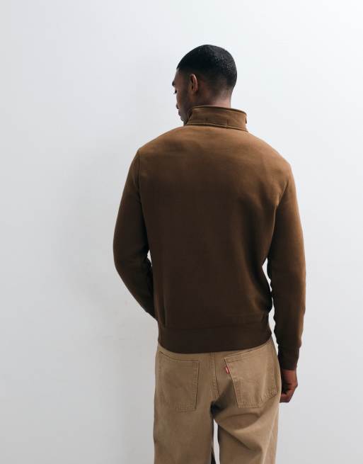Polo Ralph Lauren sport quarter zip sweatshirt in brown, 5 of 5