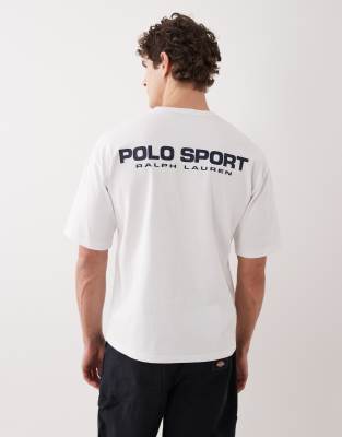 Polo - Sport - Schweres Relaxed-Fit-T-Shirt in Weiß mit Rückenprint Weiß L