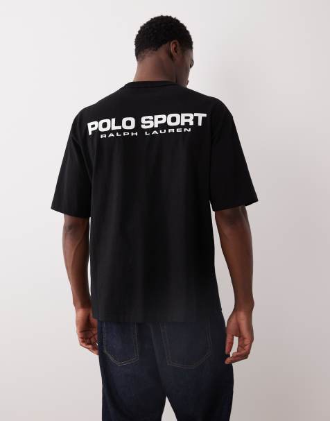 Polo Ralph Lauren - Sport - Sort T-shirt i kraftigt materiale med afslappet pasform og print på ryggen - view 1