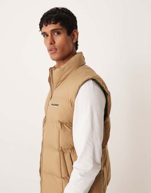 Polo Ralph Lauren – Sport – Steppweste in Khaki-Beige mit Flaggenlogo und isolierender Wattierung, 4 von 5
