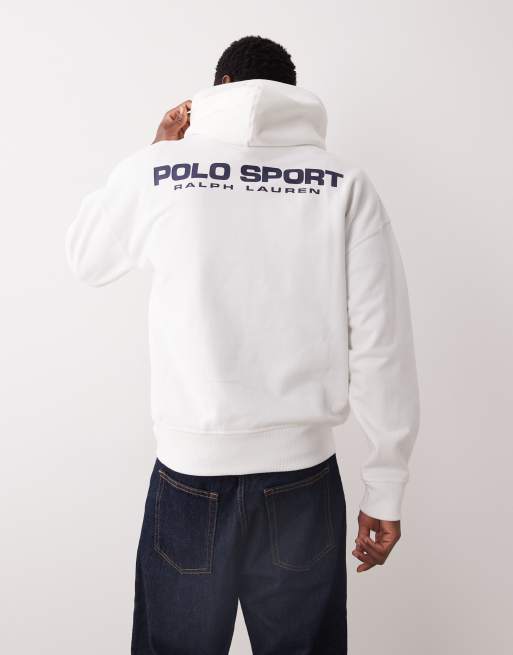 Polo Ralph Lauren - Sport - Sweat à capuche décontracté épais avec logo sur le devant - Blanc , 3 de 5