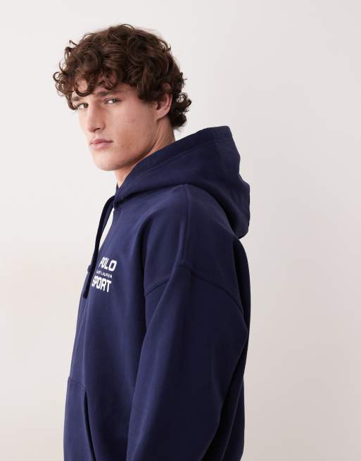Polo Ralph Lauren - Sport - Sweat à capuche décontracté imprimé dans le dos - Bleu marine, 4 de 5