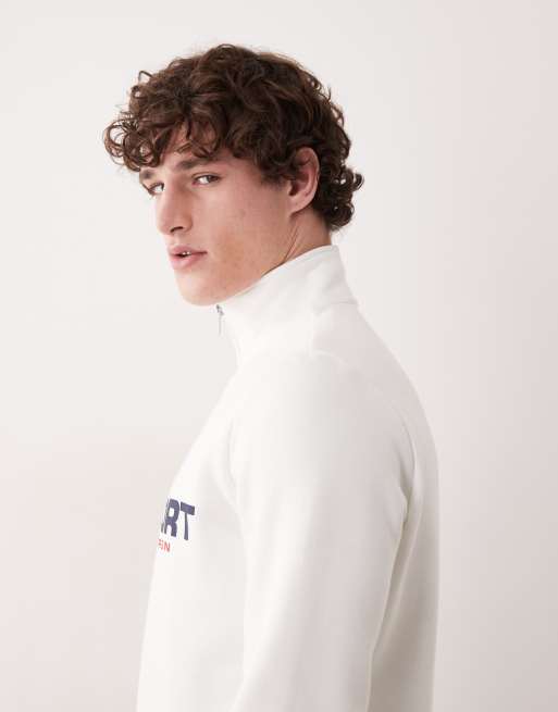 Polo Ralph Lauren - Sport - Sweat à col zippé et logo drapeau - Blanc, 5 de 5