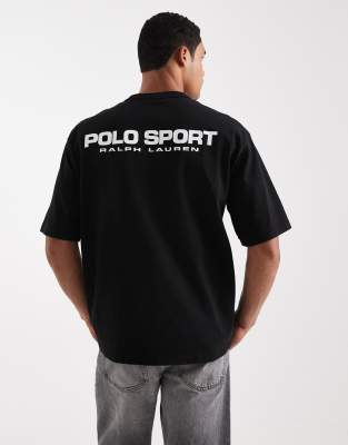 Polo Ralph Lauren - Sport - T-shirt décontracté imprimé dans le dos - Noir