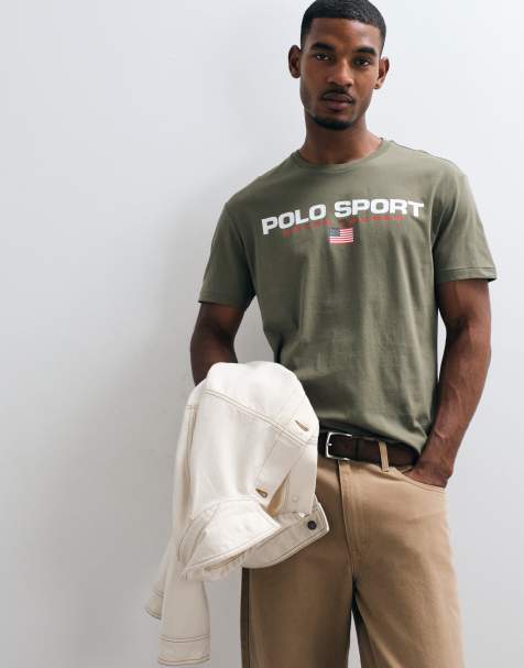 Polo Ralph Lauren Sport t-shirt in washed khaki - view 1
