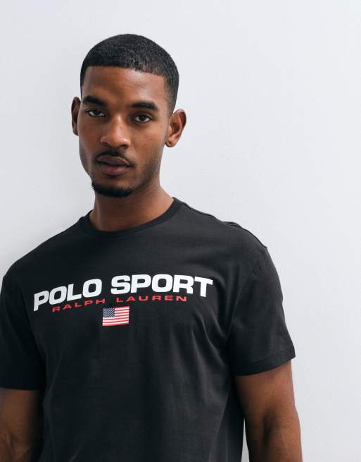 Polo Ralph Lauren Sport T-shirt nera slavata, 2 di 5