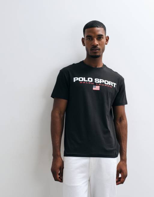 Polo Ralph Lauren Sport T-shirt nera slavata, 4 di 5