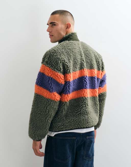 Polo Ralph Lauren sportfleece met kwartrits in khaki en multi, 5 van 5