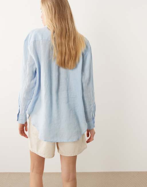 Polo Ralph Lauren – Sportives Leinenhemd in Blau, 3 von 4