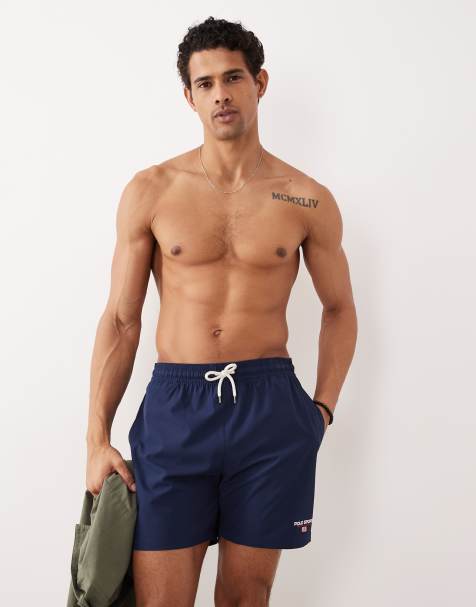 Polo Ralph Lauren - Sports Capsule - Boxer da bagno blu navy newport con logo a bandiera - view 1