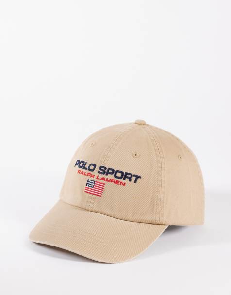 Polo Ralph Lauren Sports Capsule flag logo baseball cap in vintage khaki - view 1