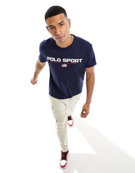 Polo Ralph Lauren Sports capsule flag logo t-shirt classic oversized fit in navy - view 1