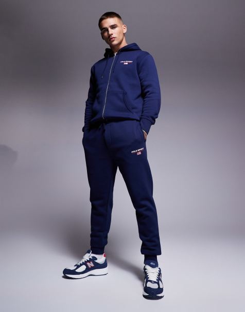 Polo Ralph Lauren - Sports Capsule - Joggingbroek met boorden en logo in marineblauw - view 1