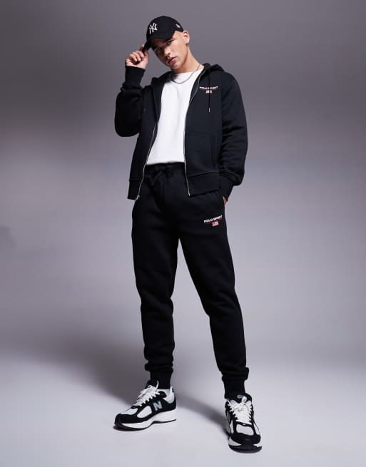 Polo Ralph Lauren - Sports Capsule - Joggingbroek met boorden en logo in zwart