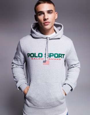 Polo Ralph Lauren Polo Ralph Lauren Sports Capsule logo hoodie co-ord in grey